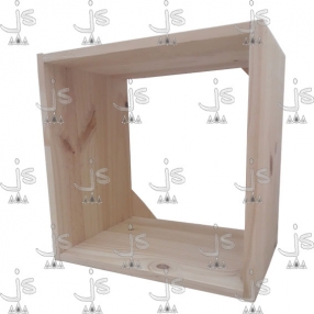 Cubo Apilable de 0,40×0,40 hecho de madera de pino. Fabricado por JS. Fábrica de muebles.