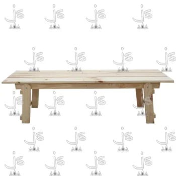 Banco Plegable Eco de 1,50 con patas reforzadas con parantes hecho de madera de pino. Fabricado por JS. Fábrica de muebles.