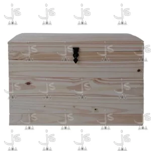 Baul bombé de 60 centímetros fabricada en madera de pino macizo por JS Fabrica de muebles fabrica y carpinteria en san fernando