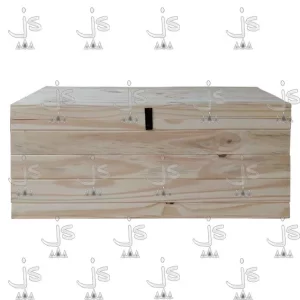 Baul recto de un metro fabricado en madera de pino macizo por JS Fabrica de muebles fabrica y carpinteria en san fernando