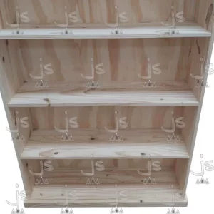 Biblioteca recta de 5 estantes fabricada en madera de pino macizo por JS Fabrica de muebles fabrica y carpinteria en san fernando