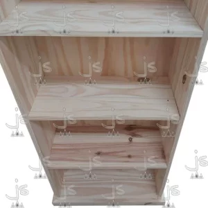 Biblioteca recta de 5 estantes fabricada en madera de pino macizo por JS Fabrica de muebles fabrica y carpinteria en san fernando