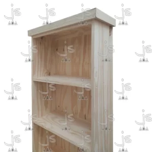 Biblioteca recta de 5 estantes fabricada en madera de pino macizo por JS Fabrica de muebles fabrica y carpinteria en san fernando