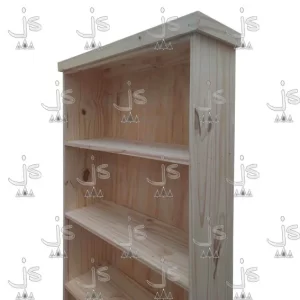 Biblioteca recta de 5 estantes fabricada en madera de pino macizo por JS Fabrica de muebles fabrica y carpinteria en san fernando