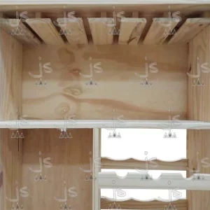 Bodega copera baja con capacidad para 9 vinos fabricada en pino macizo por js fabrica de muebles y carpinteria en san fernando