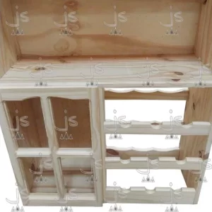 Bodega copera baja con capacidad para 9 vinos fabricada en pino macizo por js fabrica de muebles y carpinteria en san fernando