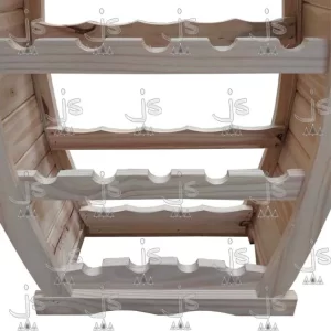Bodega tonel con capacidad para 14 vinos fabricada en pino macizo por js fabrica de muebles y carpinteria en san fernando