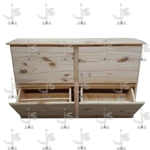 Botinero eco de 4 estantes fabricada en pino macizo por js fabrica de muebles y carpinteria en san fernando