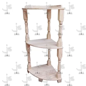 organizador esquinero torneado de 3 estantes fabricado en madera de pino por js muebles fabrica de muebles y carpinteria mayorista y minorista en san fernando