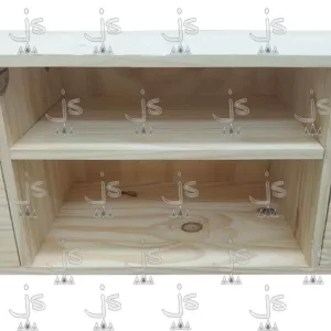 Mesa LCD retro con 2 cajones y 2 estantes fabricada en madera de pino por js muebles fabrica de muebles y carpinteria mayorista y minorista en san fernando
