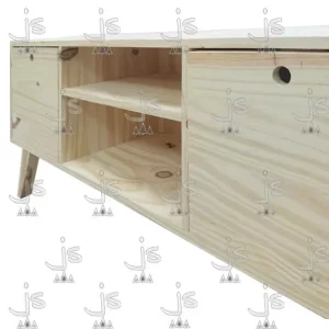 Mesa LCD retro con 2 cajones y 2 estantes fabricada en madera de pino por js muebles fabrica de muebles y carpinteria mayorista y minorista en san fernando
