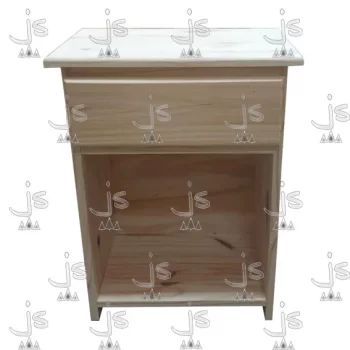 mesa de luz eco con cajón y estante fabricada en madera de pino por js muebles fabrica de muebles y carpinteria mayorista y minorista en san fernando