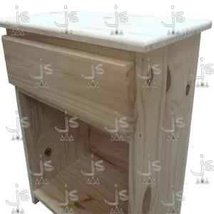 mesa de luz eco con cajón y estante fabricada en madera de pino por js muebles fabrica de muebles y carpinteria mayorista y minorista en san fernando