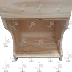 mesa de luz eco con laterales curvos con cajón y estante fabricada en madera de pino por js muebles fabrica de muebles y carpinteria mayorista y minorista en san fernando
