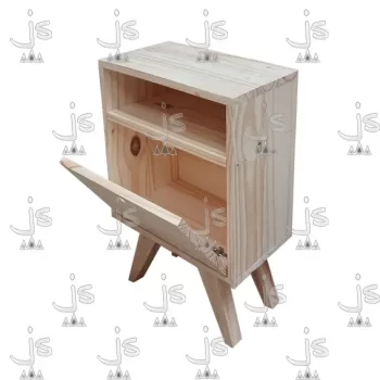 Mesa de Luz Retro Eco fabricada en madera de pino por JS fabrica de muebles carpinteria mayorista en san fernando