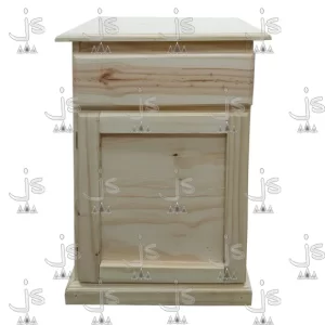 Mesa de luz con cajon y puerta fabricada en madera de pino por js muebles fabrica de muebles y carpinteria mayorista y minorista en san fernando