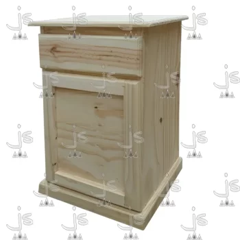 Mesa de luz con cajon y puerta fabricada en madera de pino por js muebles fabrica de muebles y carpinteria mayorista y minorista en san fernando