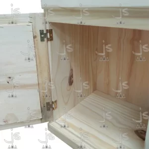 Mesa de luz con cajon y puerta fabricada en madera de pino por js muebles fabrica de muebles y carpinteria mayorista y minorista en san fernando