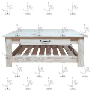 mesa ratona de campo de un metro de ancho con un cajon y estante fabricado por js muebles fabrica de muebles y carpinteria mayorista y minorista en san fernando