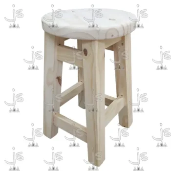 taburete redondo fabricado en madera de pino por js muebles fabrica de muebles y carpinteria mayorista y minorista en san fernando