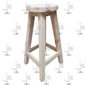 taburete redondo fabricado en madera de pino por js muebles fabrica de muebles y carpinteria mayorista y minorista en san fernando