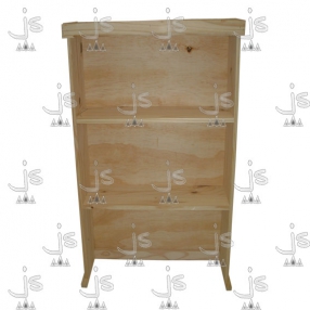 Alzada recta de 0.80 para escritorio con tres estantes y dos patas hecha de madera de pino. Fabricado por JS. Fábrica de muebles.