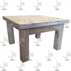 Mesa ratona eco 0.60x0.60 hecho de madera de pino. Fabricado por JS. Fábrica de muebles.