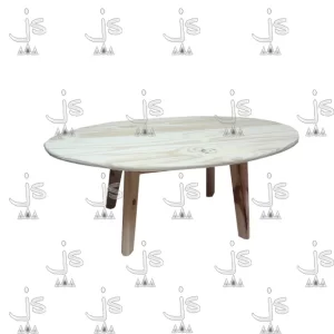 mesa ratona de pino maciza, oval estilo retro realizada por js fabrica de muebles