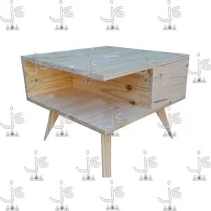 mesa ratona de pino maciza, 0.70 x 0.70 estilo retro realizada por js fabrica de muebles
