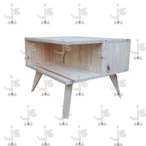 mesa ratona de pino maciza, cuadrada 0.50 x 0.50 estilo retro realizada por js fabrica de muebles