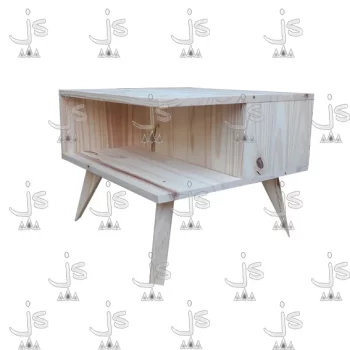 mesa ratona de pino maciza, cuadrada 0.50 x 0.50 estilo retro realizada por js fabrica de muebles