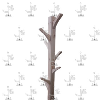 Perchero De Pie Liso ocho perchas de cuatro patas hecho de madera de pino. Fabricado por JS. Fábrica de muebles.