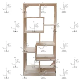 Biblioteca de cubos de 60 centimetros fabricada en madera de pino por js muebles fabrica de muebles y carpinteria mayorista y minorista en san fernando