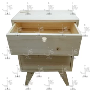Mesa de luz retro con cajon y puerta fabricada en madera de pino por js muebles fabrica de muebles y carpinteria mayorista y minorista en san fernando