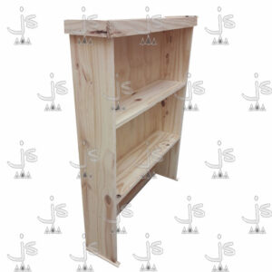 Alzada Escritorio Recta con tres estantes de 1,00 hecho de madera de pino. Fabricado por JS. Fábrica de muebles.