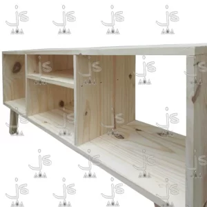 Mesa LCD retro económica con 2 estantes fabricada en madera de pino por js muebles fabrica de muebles y carpinteria mayorista y minorista en san fernando