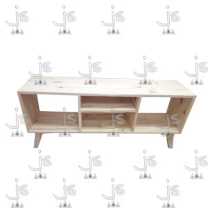 Mesa Lcd de cuatro patas retro con cuatro estantes hecho de madera de pino. Fabricado por JS. Fábrica de muebles.