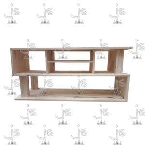 Mesa LCD block sin ruedas con cinco estantes hecho de madera de pino. Fabricado por JS. Fábrica de muebles.