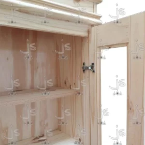 Cristalero vajillero de 60 centímetros fabricado en madera de pino macizo por js fabrica de muebles y carpinteria en san fernando