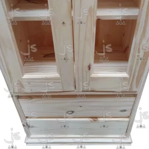 Cristalero vajillero de 60 centímetros fabricado en madera de pino macizo por js fabrica de muebles y carpinteria en san fernando