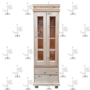 Cristalero vajillero de 60 centímetros fabricado en madera de pino macizo por js fabrica de muebles y carpinteria en san fernando