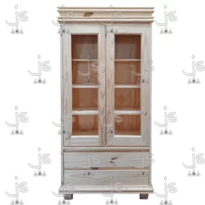 Cristalero vajillero de 80 centímetros fabricado en madera de pino macizo por js fabrica de muebles y carpinteria en san fernando