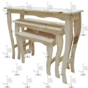 Mesas de arrime candy fabricadas en madera de pino por js muebles fabrica de muebles y carpinteria mayorista y minorista en san fernando