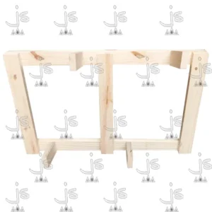 Perchero Pared Escandinavo Horizontal con seis perchas hecho de madera de pino. Fabricado por JS. Fábrica de muebles.