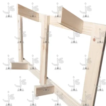 Perchero Pared Escandinavo Horizontal con seis perchas hecho de madera de pino. Fabricado por JS. Fábrica de muebles.