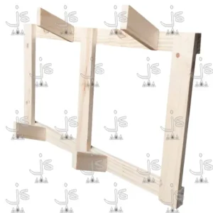 Perchero Pared Escandinavo Horizontal con seis perchas hecho de madera de pino. Fabricado por JS. Fábrica de muebles.
