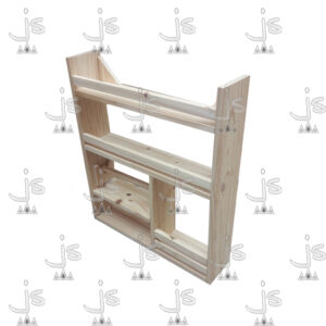 Repisa de cocina para Especias de cuatro estantes hecho de madera de pino. Fabricado por JS. Fábrica de muebles.