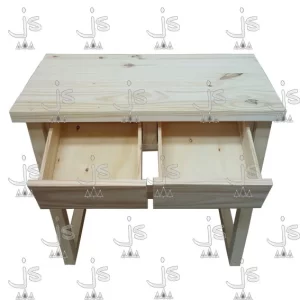 Escritorio de 2 cajones fabricado en madera de pino por js muebles fabrica de muebles y carpinteria mayorista y minorista en san fernando