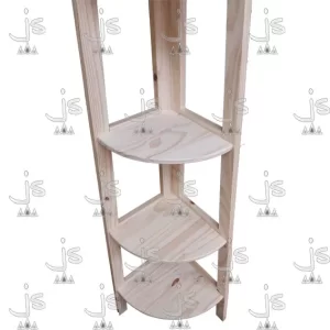 organizador esquinero hexagonal grande fabricado en madera de pino por js muebles fabrica de muebles y carpinteria mayorista y minorista en san fernando