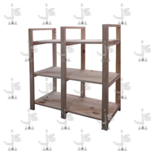 Estante Multiuso 0.80 con tres estantes hecho de madera de pino. Fabricado por JS. Fábrica de muebles.